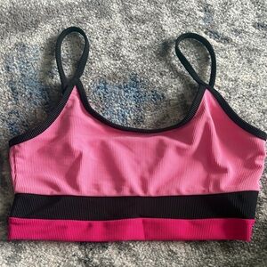 Beach Riot Hot Pink Ribbed Swim Top size L